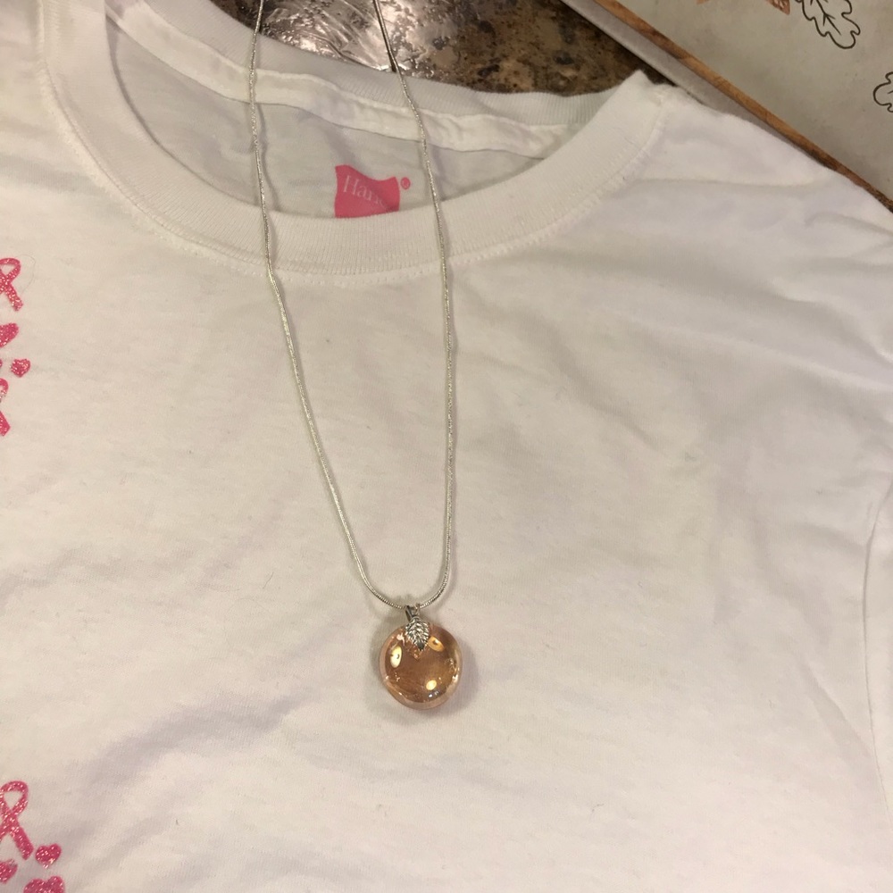 New handmade Pink Peach necklace breast cancer - Picture 8 of 8